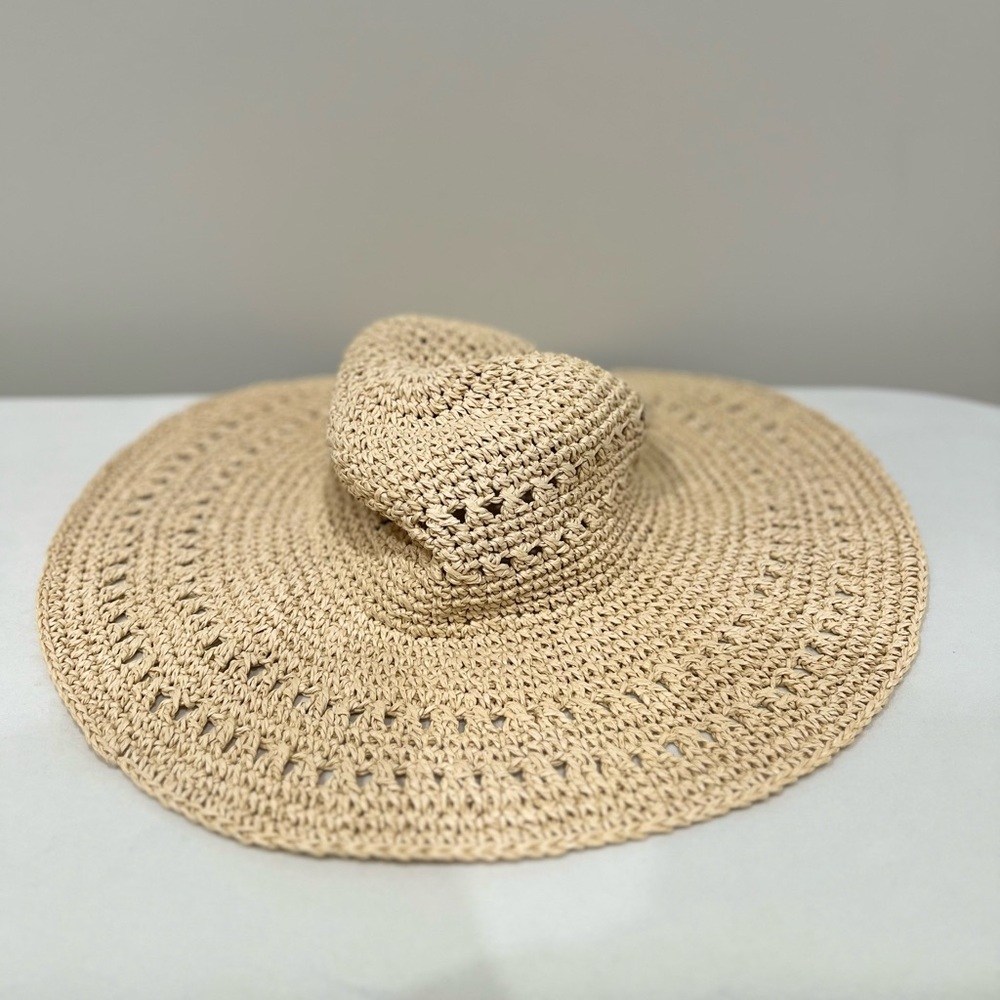 a new day Tan Crochet Sun Hat